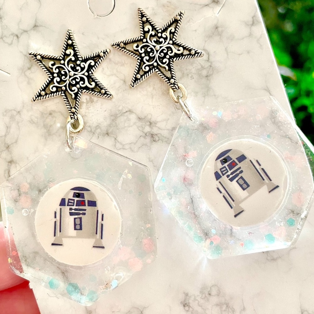 R2-D2 Acrylic Dangle Earrings
